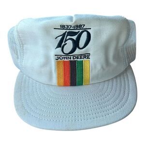 Vintage 1987 John Deere‎ 150th Anniversary Trucker Snapback Hat